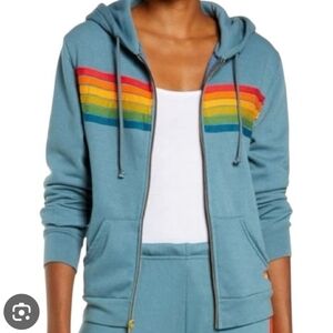 Aviator Nation 6 Stripe Rainbiw Serape Blue XXL